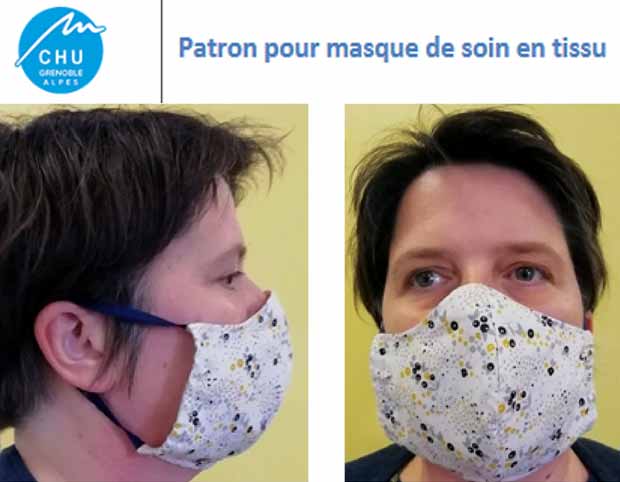 chu grenoble masque tissu tutoriel