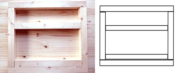 structure bois évier