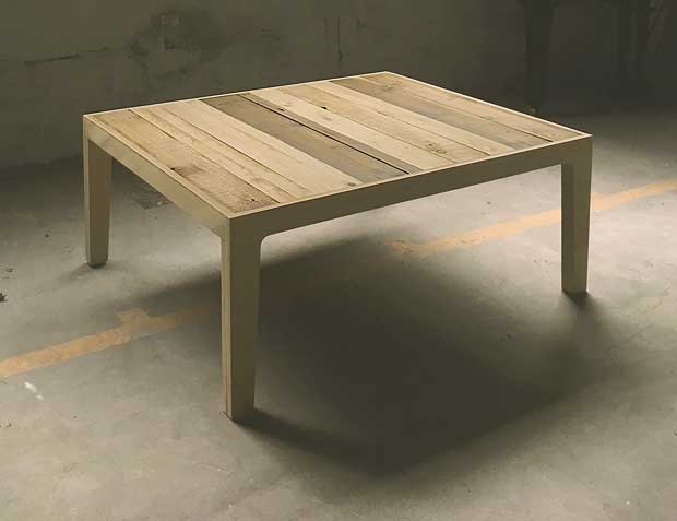 table basse bois recycle