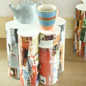 Idée déco enfants : Poufs en carton