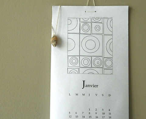 Calendrier 2009 à colorier