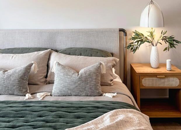 chambre gris et beige
