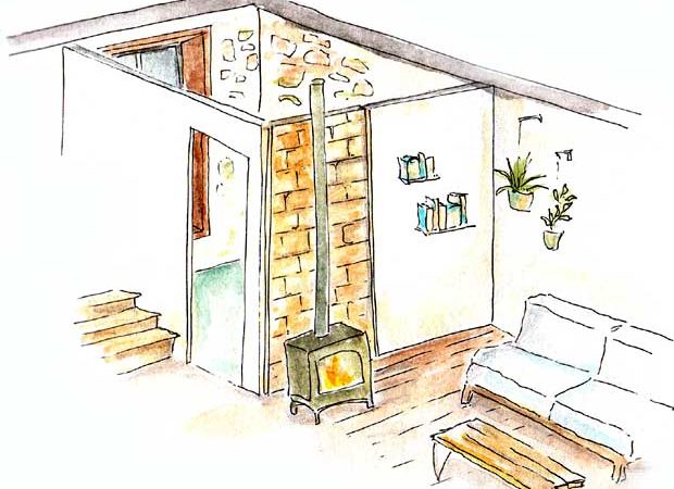#htmlcaption_18816 Eco-rénovation : Une paroi intérieure<br>en brique de terre