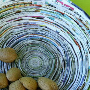 Corbeille en papier enroulé