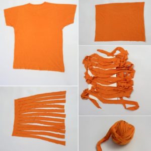 Recyclage : Créer du fil (trapilho) avec des tee-shirts