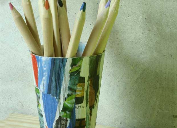 DIY : Pot à crayon en papier mâché