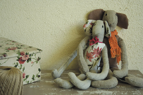 Doudou en tissu de récup