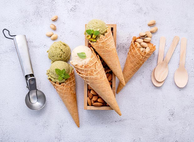 crème glace cornets