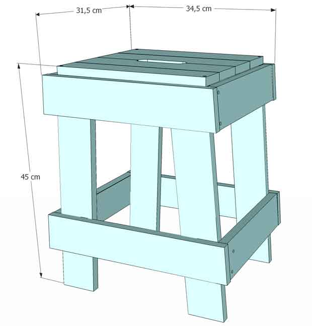 plan tabouret palettes