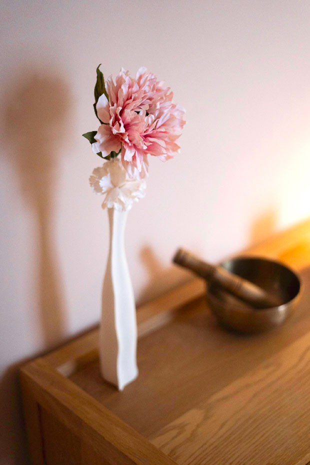 fleur tissu vase céramique