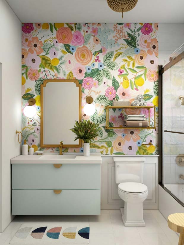 papier peint salle de bain