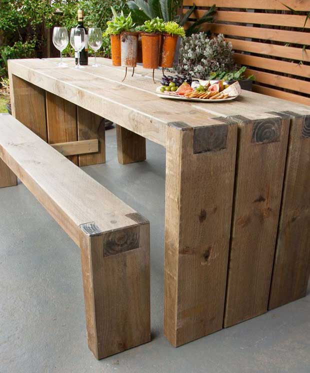 table jardin bois massif