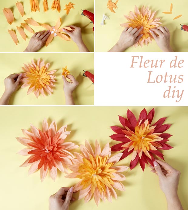 créer fleur de lotus en papier