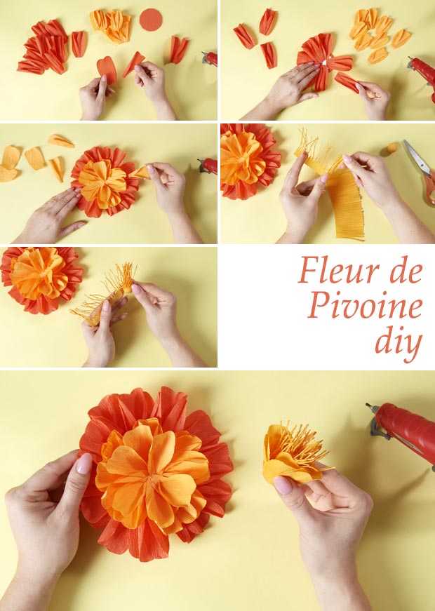 fabriquer fleurs papier pivoine