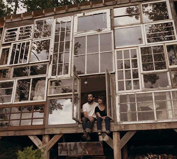 cabane recyclée fenetres