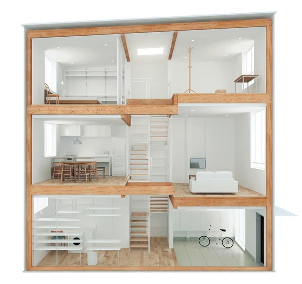 micro maison verticale Muji