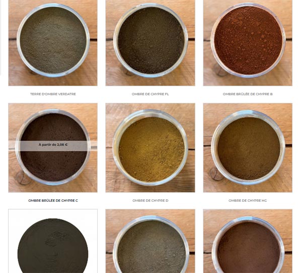 pigments terre d'ombre