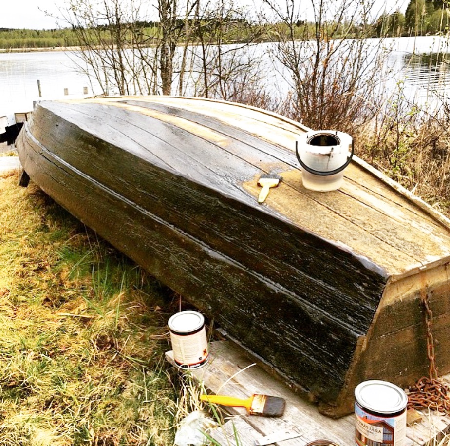 imperméabilisation naturelle barque en bois